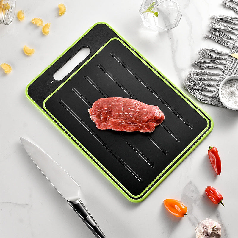 4-in-1 Defrosting Cutting Board with Knife Sharpener – Double-Sided Smart Chopping Board & Food Prep Tool