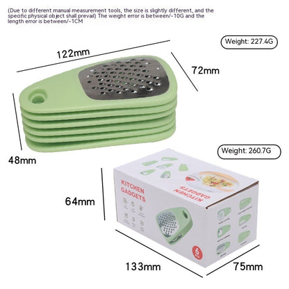 6-in-1 Multifunction Kitchen Gadget Set – Peeler, Garlic Crusher, Slicer & Bottle Opener Combo Tool