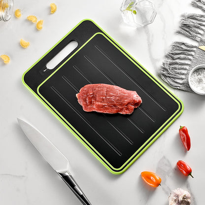4-in-1 Defrosting Cutting Board with Knife Sharpener – Double-Sided Smart Chopping Board & Food Prep Tool