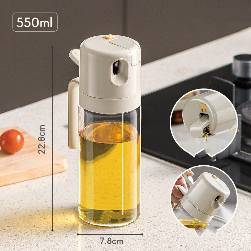 2-in-1 Oil Sprayer & Dispenser Bottle – Olive Oil Mister for Cooking, Air Fryer, BBQ & Salad